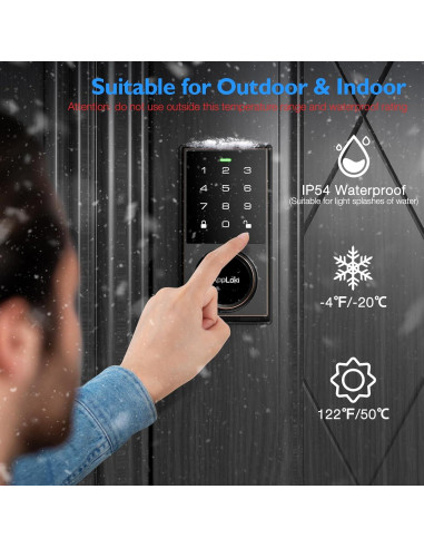 Cerradura Electrónica Inteligente Aibocn con Teclado y Alarma