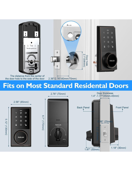 Cerradura Electrónica Inteligente Aibocn con Teclado y Alarma