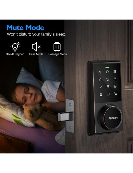 Cerradura Electrónica Inteligente Aibocn con Teclado y Alarma