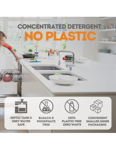 Hojas de detergente para lavavajillas Bubbleburps - 60 unidades