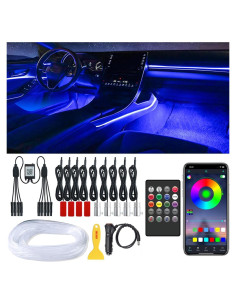 Luces LED de tira para coche QVEVDACAR 9 en 1 RGB con APP