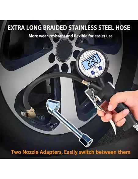 Manómetro Digital de Presión QiLee QL-006, 0-18 Bar, 3 en 1