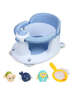 Asiento de Baño para Bebés Azul - Antideslizante y Seguro
