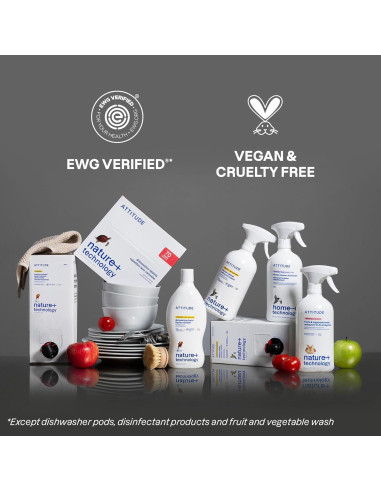 Tabletas para Lavavajillas ATTITUDE 26 Unidades Veganas Sin Fragancia