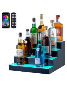Estante de Botellas de Licor Iluminado LED VEVOR 4 Niveles 40.64cm