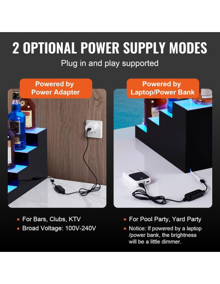 Estante de Botellas de Licor Iluminado LED VEVOR 4 Niveles 40.64cm