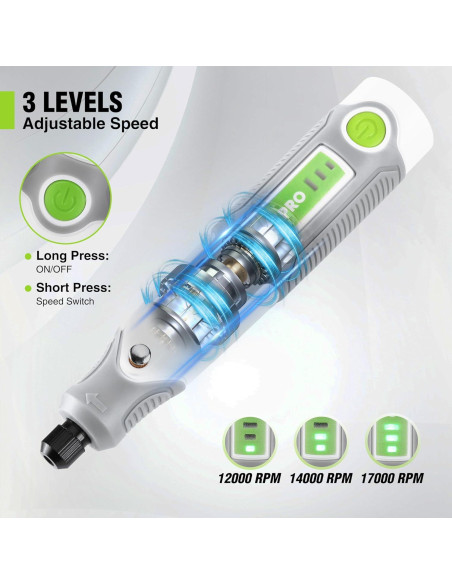 Herramienta Rotativa Inalámbrica Workpro 71 Accesorios 3 Velocidades