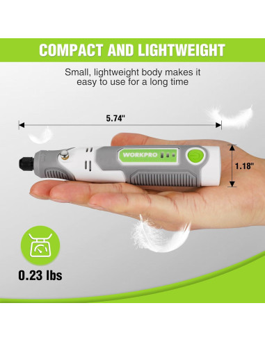 Herramienta Rotativa Inalámbrica Workpro 71 Accesorios 3 Velocidades
