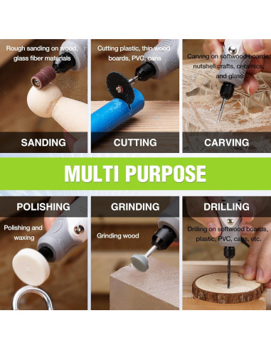 Herramienta Rotativa Inalámbrica Workpro 71 Accesorios 3 Velocidades