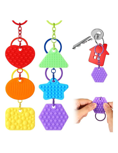 6 Llaveros Antiestrés Sensoriales Landical para Niños y Adultos