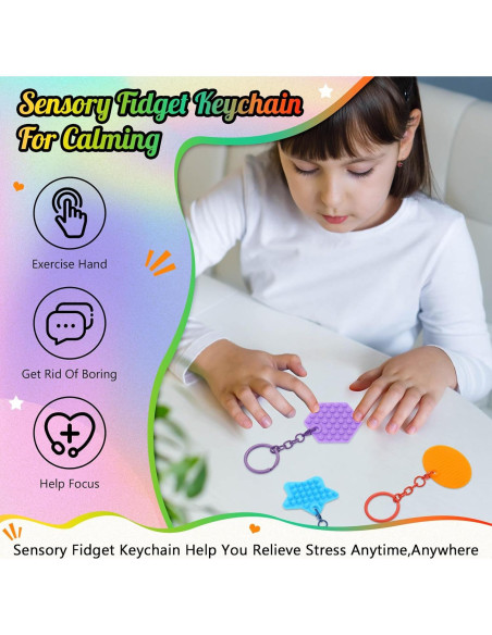 6 Llaveros Antiestrés Sensoriales Landical para Niños y Adultos 6 Llaveros Antiestrés Sensoriales Landical para Niños y Adultos