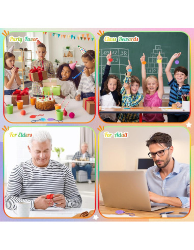 6 Llaveros Antiestrés Sensoriales Landical para Niños y Adultos