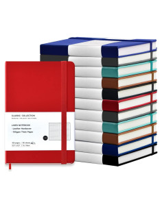 Coopay 12 Cuadernos de Bolsillo A6 Tapa Dura 160 Páginas