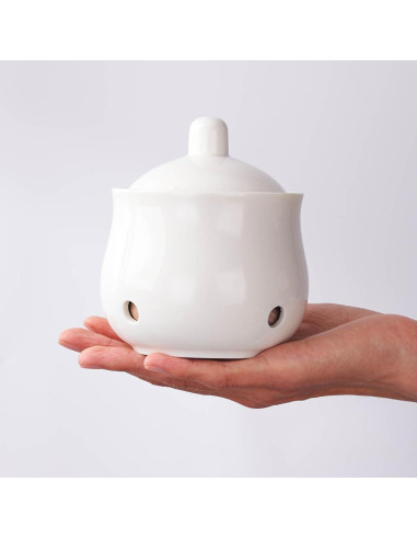 Contenedor de Ajo con Tapa CHILDIKE 355 ml Porcelana Blanca