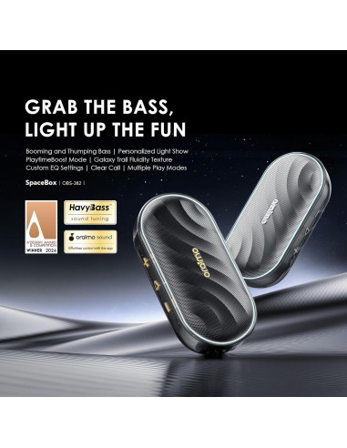 Altavoz Bluetooth Oraimo SpaceBox, Inalámbrico 1800mAh, Bajo Potente