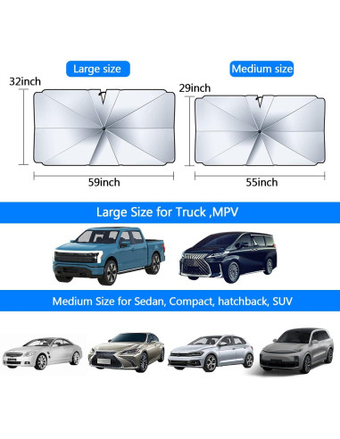 Sombrilla de Parabrisas de Coche Heart Horse 149.86x81.28cm
