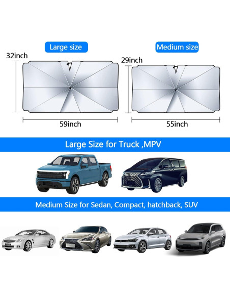 Sombrilla de Parabrisas de Coche Heart Horse 149.86x81.28cm