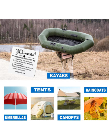 Kit de Parches de Reparación TPU 10Leccion 7.62cm x 3.66m