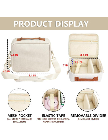 Bolsa Protectora Universal CAIYOULE para Fujifilm Instax Mini y DSLR - Blanca