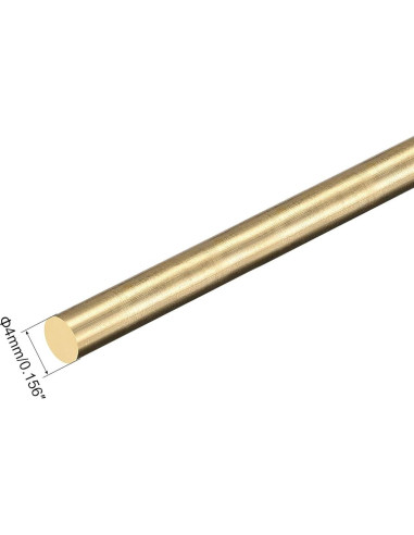 Barra de latón uxcell 4mm x 400mm para modelos RC y manualidades