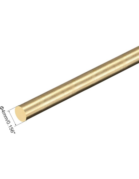 Barra de latón uxcell 4mm x 400mm para modelos RC y manualidades