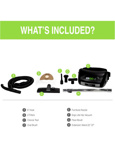 Aspiradora de Cadera Atrix VACHV1 Ergo Lite 1200W con Filtro HEPA