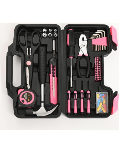 Juego de Herramientas HANGYING 132 Piezas con Caja Rosa