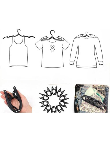 10 Perchas Plegables de Viaje FlyNautics - Ahorra Espacio