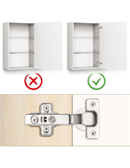 Bisagras Ocultas de Cierre Suave Knobelite 4 Pcs 105 Grados