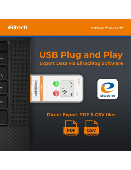 Registrador de Datos de Temperatura Elitech LogEt5T USB Reutilizable