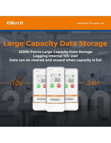 Registrador de Datos de Temperatura Elitech LogEt5T USB Reutilizable