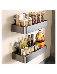 Estante de Especias ONXE 2 Pcs con Ventosa, Aluminio, 30.48 cm