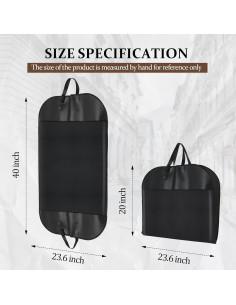 Bolsas para Prendas 2 Paquete - Cuero PU y Tela 101.6cm 2