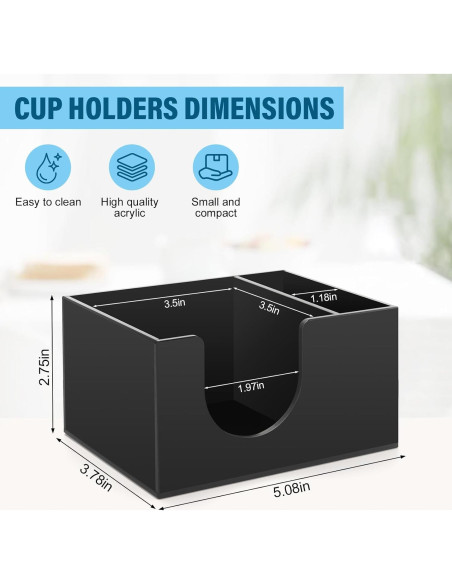 Soporte Organizador de Tazas para Ninja CREAMi NC701, Acrílico Negro