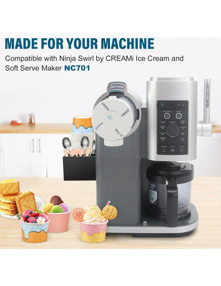 Soporte Organizador de Tazas para Ninja CREAMi NC701, Acrílico Negro