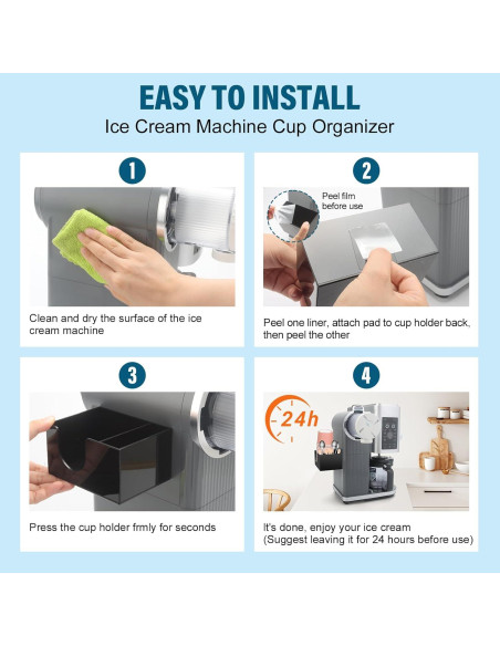 Soporte Organizador de Tazas para Ninja CREAMi NC701, Acrílico Negro