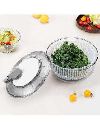 Secador de Ensaladas KEOUKE 4.2Qt - Manivela, Grado Alimenticio