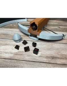 Lanzador de Dados de Ballesta MunnyGrubbers Azul con 7 Dados D20 2