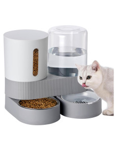 Dispensador Automático de Agua y Comida Kacoomi 2.6L Gris