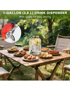Dispensador de Bebidas de Vidrio FIMLOY 3.8L con Grifo Inoxidable 2
