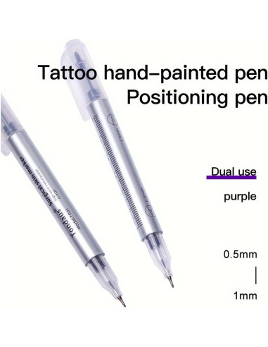 Marcadores de Tatuaje JZsmpmu 6 Piezas Tinta Púrpura