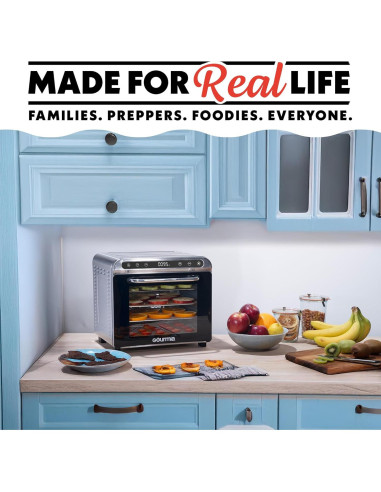 Deshidratador de Alimentos Gourmia GFD1620 8 Bandejas Acero Inoxidable