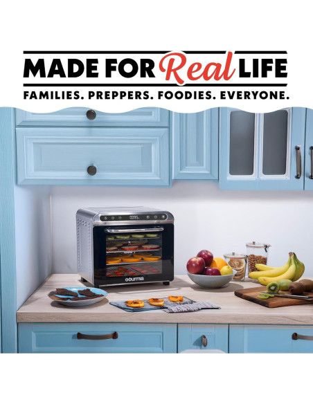 Deshidratador de Alimentos Gourmia GFD1620 8 Bandejas Acero Inoxidable