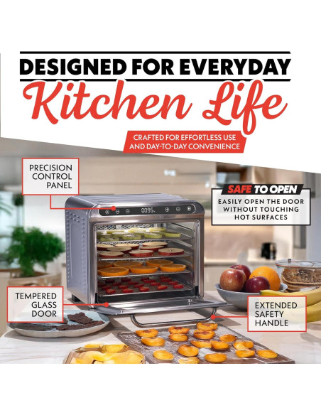 Deshidratador de Alimentos Gourmia GFD1620 8 Bandejas Acero Inoxidable