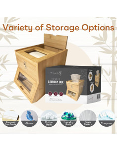 Contenedor de Bambú 2 en 1 para Cápsulas y Toallas - Soluciones Definitivas 2