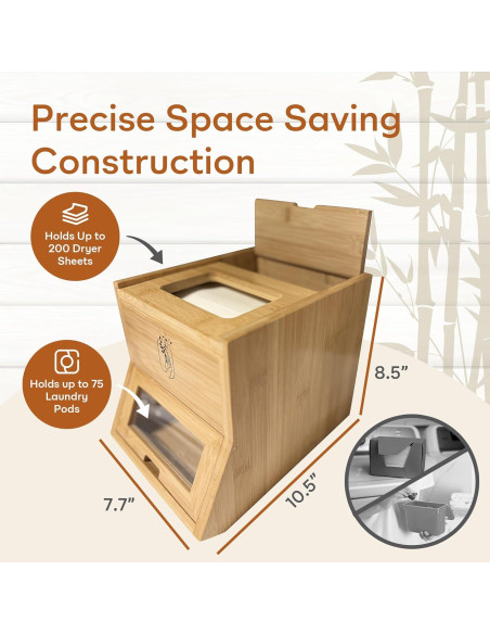 Contenedor de Bambú 2 en 1 para Cápsulas y Toallas - Soluciones Definitivas