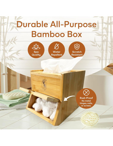 Contenedor de Bambú 2 en 1 para Cápsulas y Toallas - Soluciones Definitivas