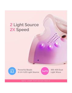 Lámpara UV para Uñas MelodySusie ART06F, 12.7x7.6cm, 2 Temporizadores 2