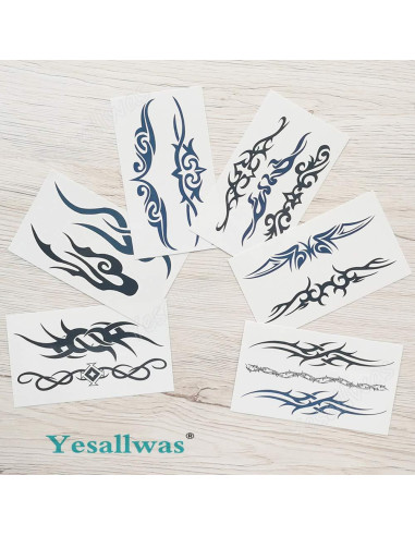 Tatuajes Temporales Tribales Yesallwas - 6 Hojas 6x10.5cm