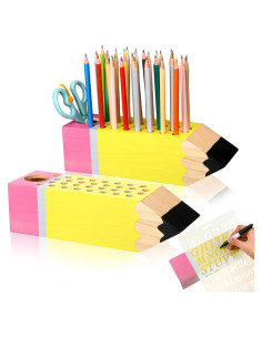 Organizador de Lápices Kisston 6 Pcs Madera DIY Regalo Maestro